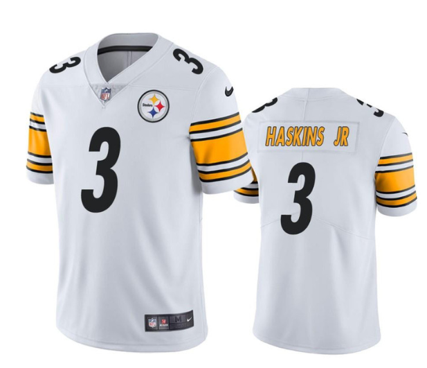 Men's Pittsburgh Steelers #3 Dwayne Haskins Jr. White Vapor Untouchable Limited Stitched Jersey Men's Pittsburgh Steelers #3 Dwayne Haskins Jr. White Vapor Untouchable Limited Stitched Jersey